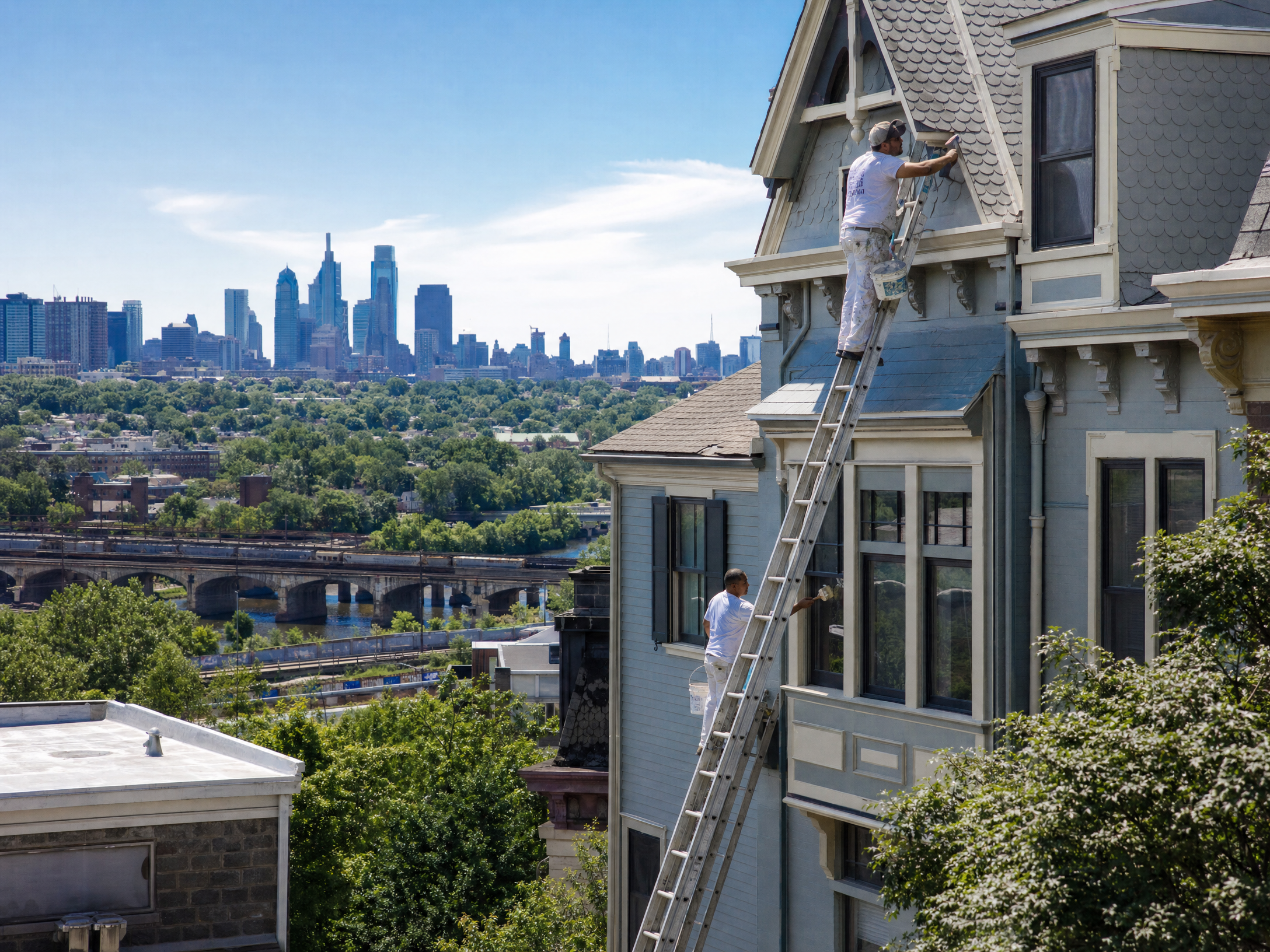 Hillside home painting Manayunk