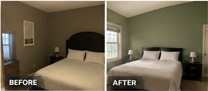Before and after house painting in Havertown, PA by Umar Painting Co.