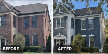 Before and after house painting in Glenside, PA by Umar Painting Co.
