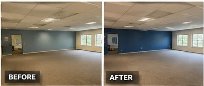 Before and after commercial office painting in Norristown