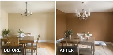Before and after house painting in Berwyn, PA by Umar Painting Co.