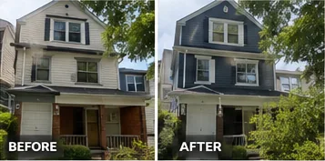 Before and after house painting in Devon, PA by Umar Painting Co.