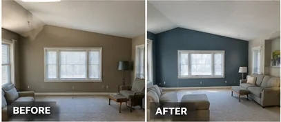 Before and after house painting in Wayne, PA by Umar Painting Co.