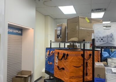 Fresh white commercial mailroom walls painted in Philadelphia, PA