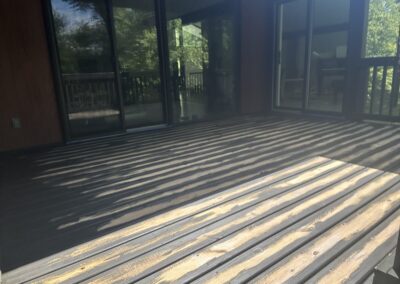 Clean sanded deck floor prepared for stain in Philadelphia, PA