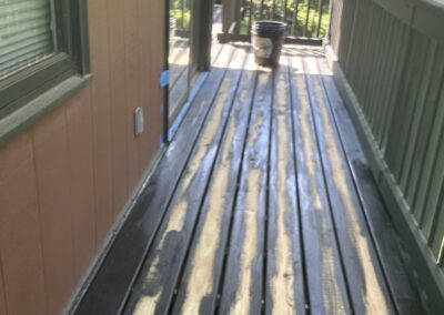 Wood deck being stripped and sanded for refinishing in Philadelphia, PA