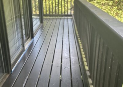Freshly stained deck floor and railing in Philadelphia, PA
