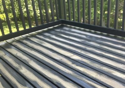 Wood deck boards sanded and prepared before staining in Philadelphia, PA