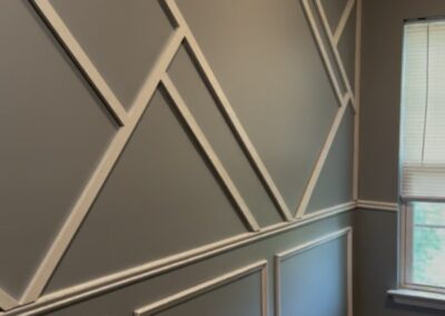 Geometric accent wall trim molding painted gray in Philadelphia - Umar Painting Company